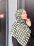 Atika - Green Patterned Cotton Hijab - Mirach