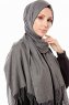 Aysel - Dark Grey Pashmina Hijab - Gülsoy