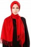 Aysel - Red Pashmina Hijab - Gülsoy