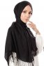 Aysel - Black Pashmina Hijab - Gülsoy