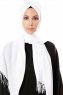 Aysel - White Pashmina Hijab - Gülsoy