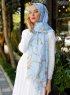 Bahr - Blue Patterned Hijab - Sal Evi