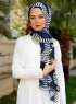 Bariah - Navy Blue Patterned Hijab - Sal Evi