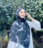 Benazir - Black Patterned Cotton Hijab