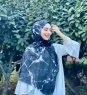 Benazir - Black Patterned Cotton Hijab
