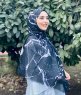 Benazir - Black Patterned Cotton Hijab