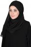 Carin - Black Practical Chiffon Hijab