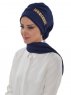 Carmen Marinblå Instant One-Piece Praktisk Hijab Ayse Turban 325423-2