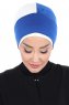 Clara - Blue & Creme Cotton Turban