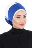 Clara - Blue & Creme Cotton Turban