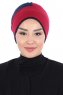 Clara - Bordeaux & Navy Blue Cotton Turban