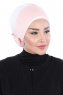 Clara - Dusty Pink & Creme Cotton Turban