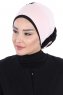 Clara - Dusty Pink & Black Cotton Turban