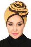 Clara - Mustard & Brown Cotton Turban