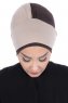 Clara - Taupe & Brown Cotton Turban