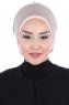 Clara - Taupe & Dusty Pink Cotton Turban