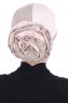 Clara - Taupe & Dusty Pink Cotton Turban