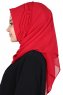Disa - Red Practical Chiffon Hijab