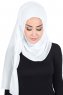 Disa - White Practical Chiffon Hijab