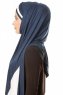 Duru - Navy Blue & Creme Jersey Hijab