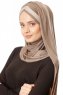 Duru - Dark Taupe & Taupe Jersey Hijab