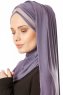 Duru - Dark Purple & Stone Grey Jersey Hijab
