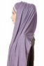 Duru - Dark Purple & Stone Grey Jersey Hijab