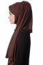 Eslem - Brown Pile Jersey Hijab - Ecardin