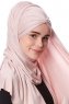 Eslem - Dusty Pink Pile Jersey Hijab - Ecardin
