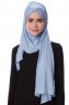 Eslem - Light Blue Pile Jersey Hijab - Ecardin