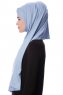 Eslem - Light Blue Pile Jersey Hijab - Ecardin