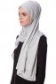 Eslem - Light Grey Pile Jersey Hijab - Ecardin