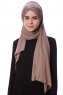 Eslem - Dark Taupe Pile Jersey Hijab - Ecardin