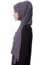 Eslem - Dark Grey Pile Jersey Hijab - Ecardin
