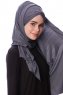Eslem - Dark Grey Pile Jersey Hijab - Ecardin