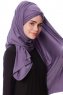 Eslem - Dark Purple Pile Jersey Hijab - Ecardin