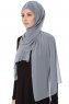 Evren - Grey Chiffon Hijab