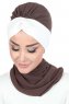 Gill - Brown & Creme Chiffon Turban