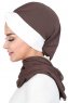 Gill - Brown & Creme Chiffon Turban