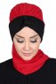 Gill - Red & Black Chiffon Turban