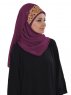 Gina Plommon Praktisk One-Piece Hijab Ayse Turban 324118-2