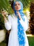 Habibah - Blue Patterned Hijab - Sal Evi