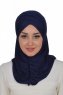 Hilda - Navy Blue Cotton Hijab