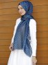 Dounia - Navy Blue Patterned Hijab