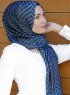 Dounia - Navy Blue Patterned Hijab
