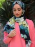 Khawla - Green & Khaki Patterned Cotton Hijab