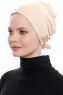 Kiraz - Beige Cotton XXL Underscarf - Ecardin