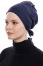 Kiraz - Navy Blue Cotton XXL Underscarf - Ecardin