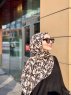 Lamia - Creme Patterned Crepe Hijab - Mirach