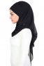 Malin - Black Practical Chiffon Hijab